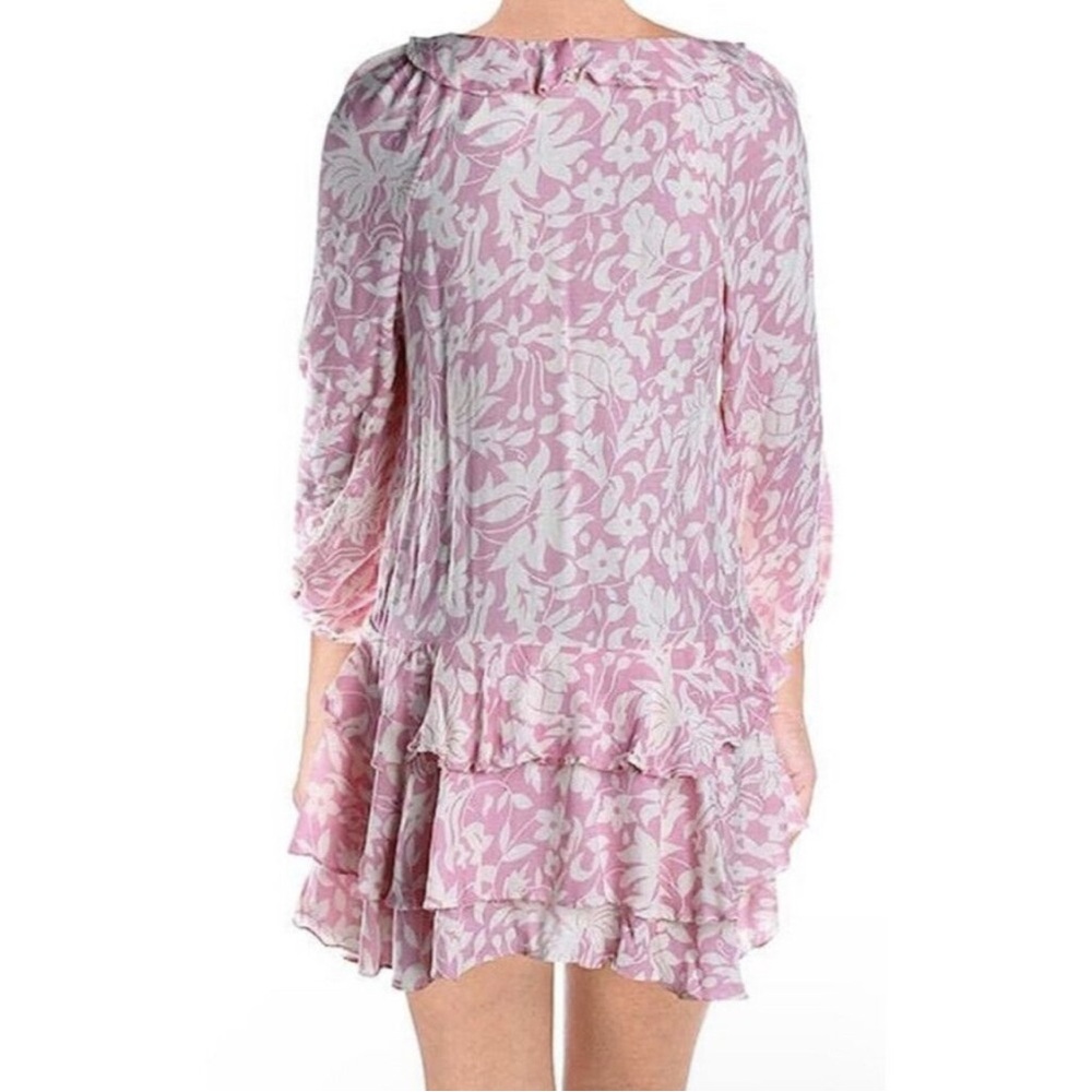 NWT Free People Dress Large Rebecca Ruffle Bubble Gum - Picture 2 of 3